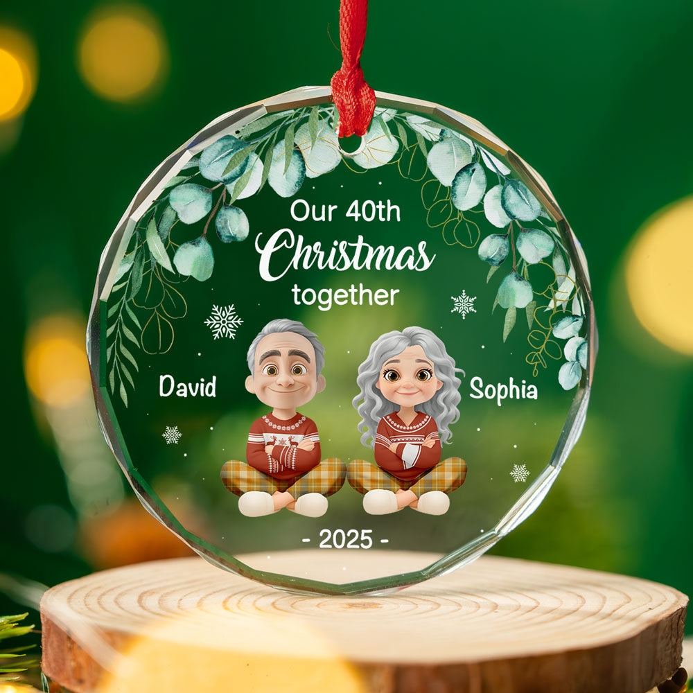 Another Christmas Together - Personalized Custom Glass Ornament