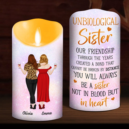 Unbiological Sisters - Personalized Custom LED Candle