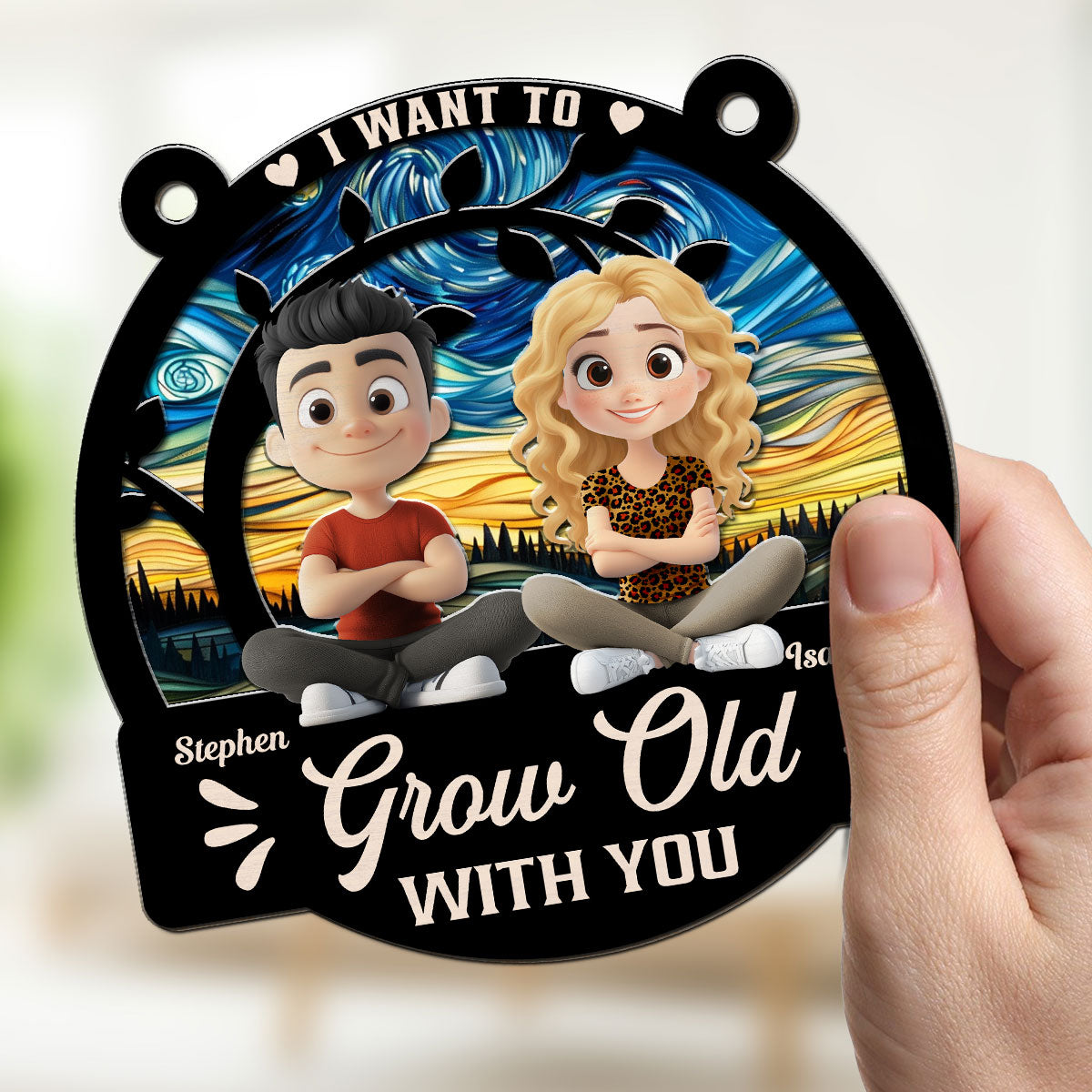 I Want To Grow Old With You - Personalized Custom Suncatcher