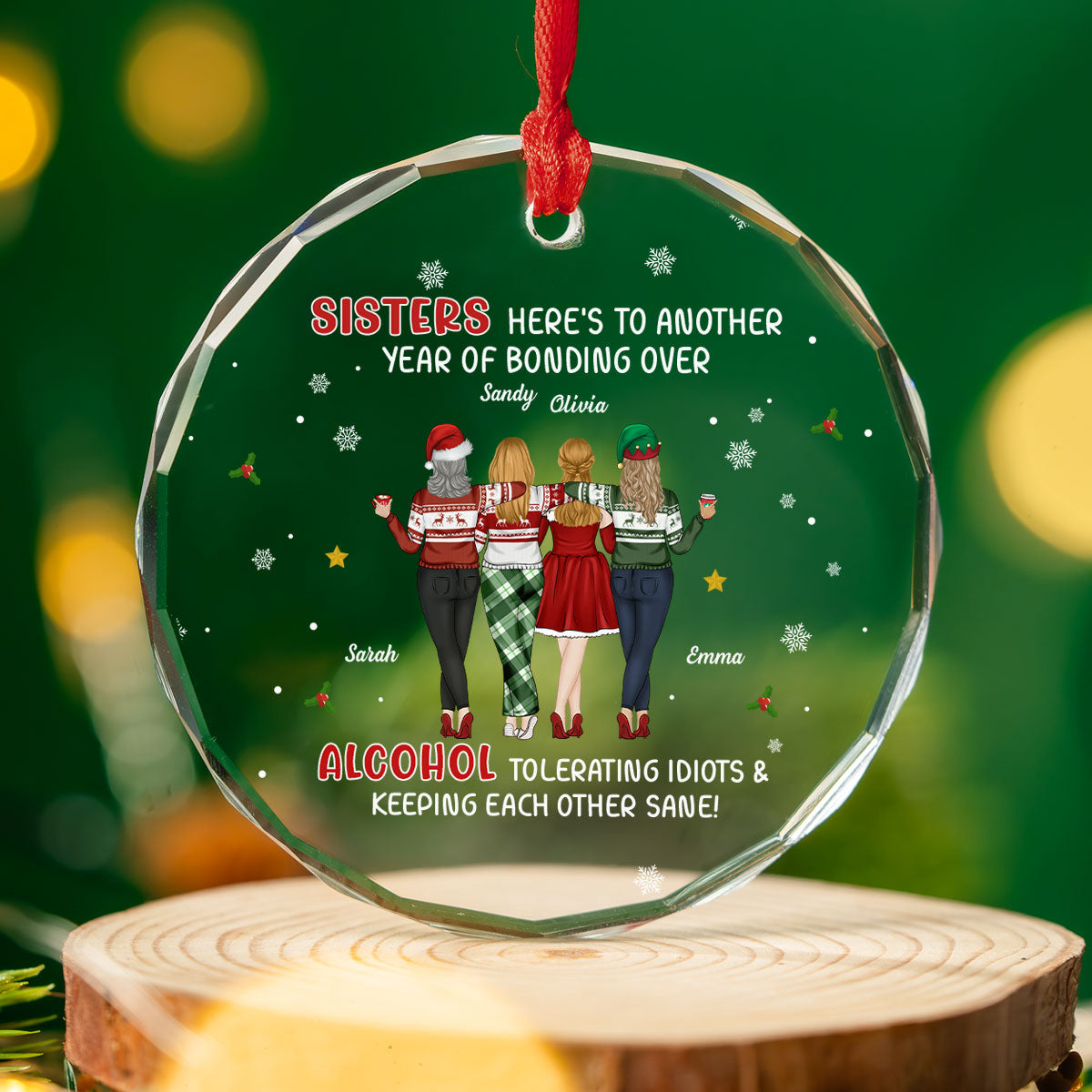 Alcohol Tolerating - Personalized Custom Glass Ornament