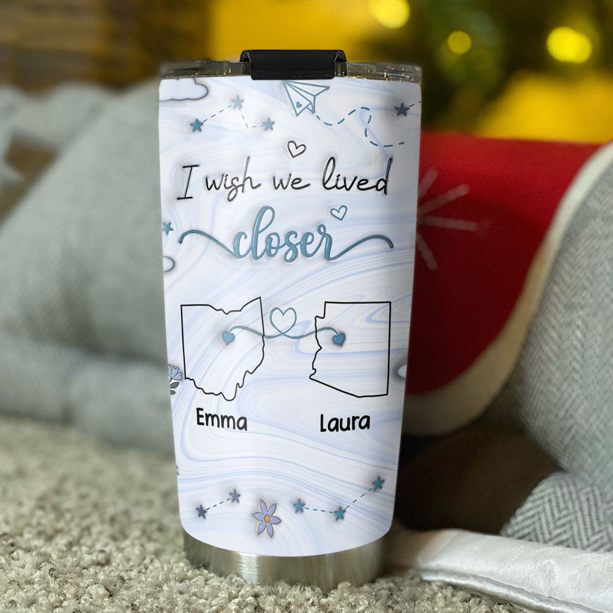 Wishing You Lived Next Door - Personalized Custom 3D Inflated Effect Tumbler