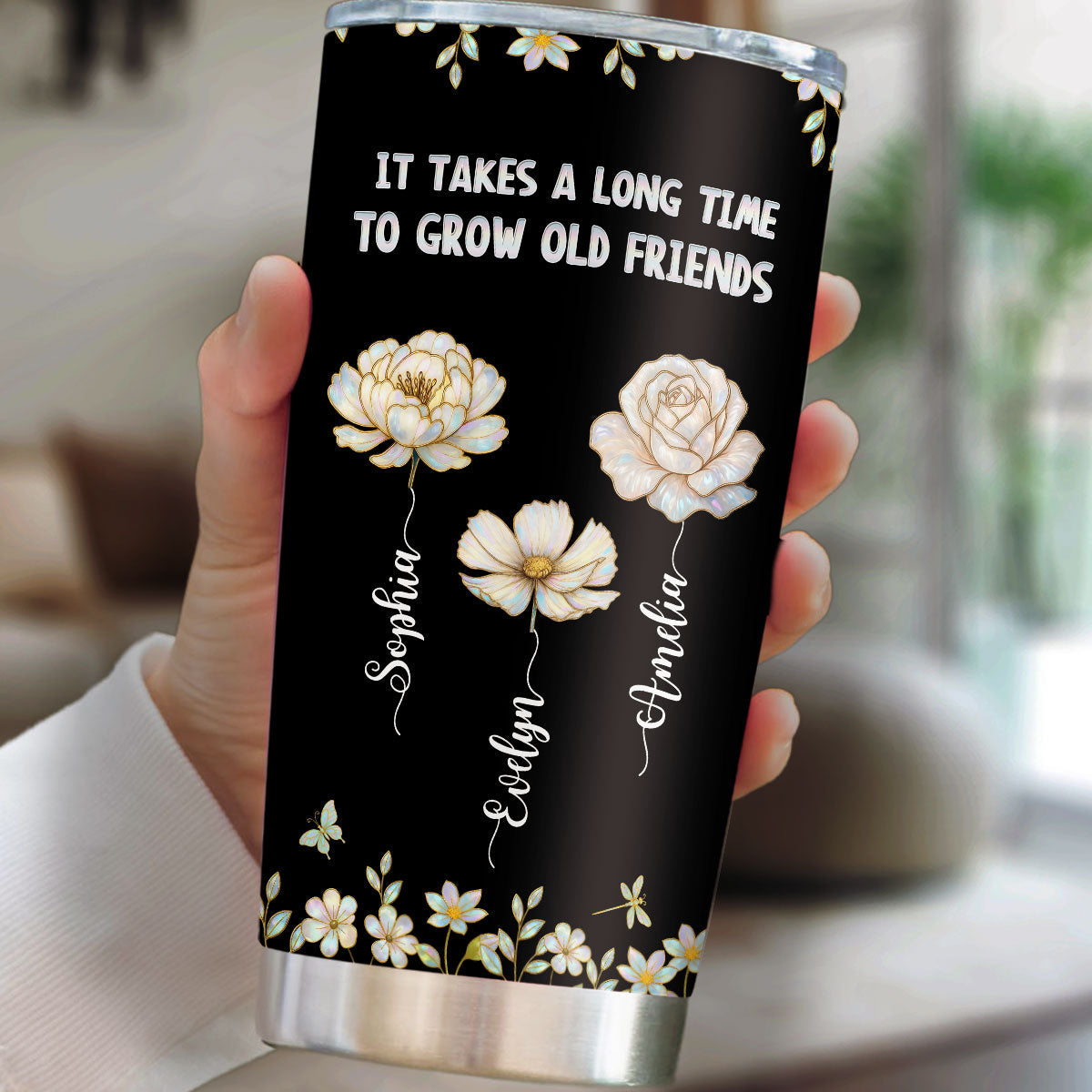 Take Time To Grow Mother Of Pearl - Personalized Custom Tumbler