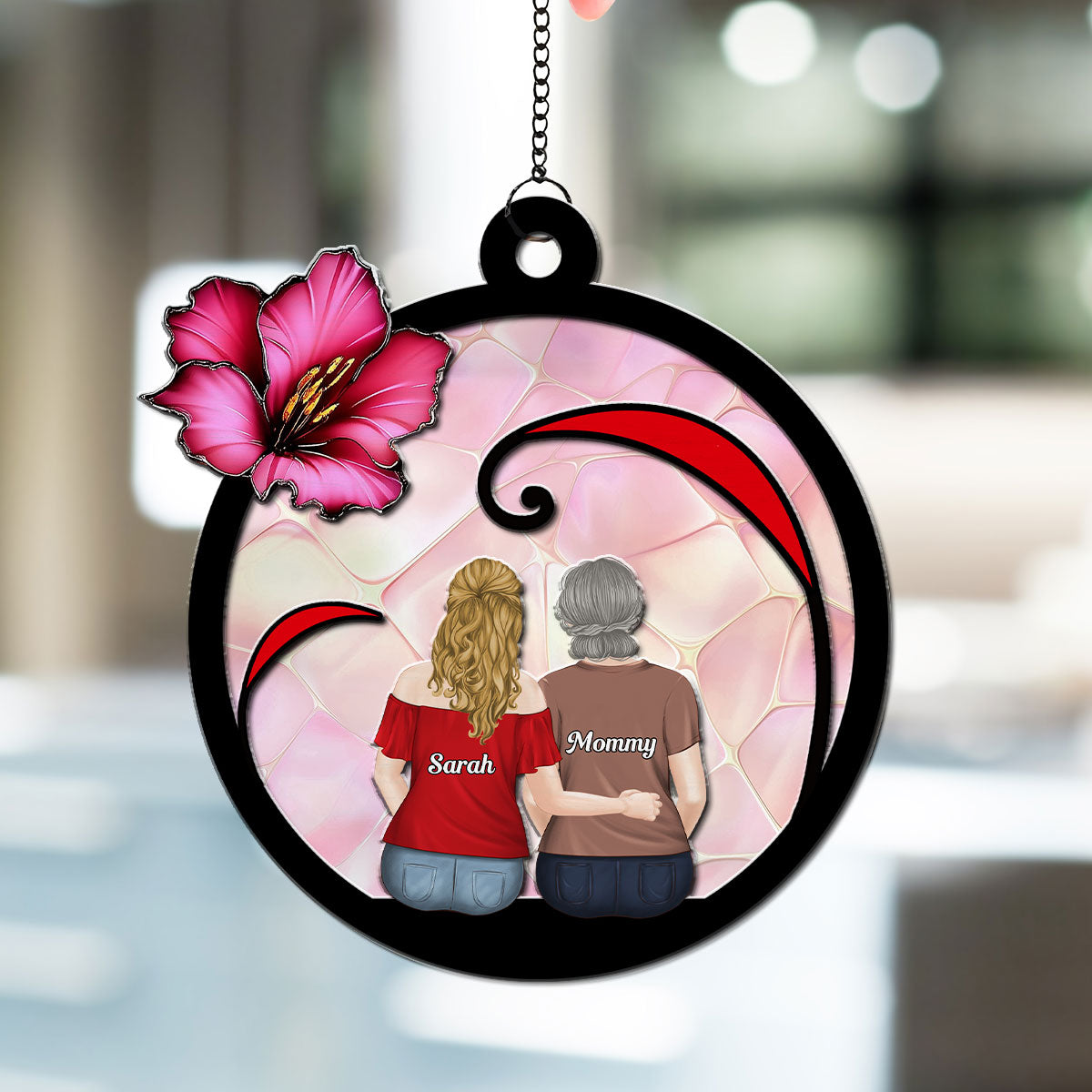 Mom And Daughter Forever - Personalized Custom Suncatcher