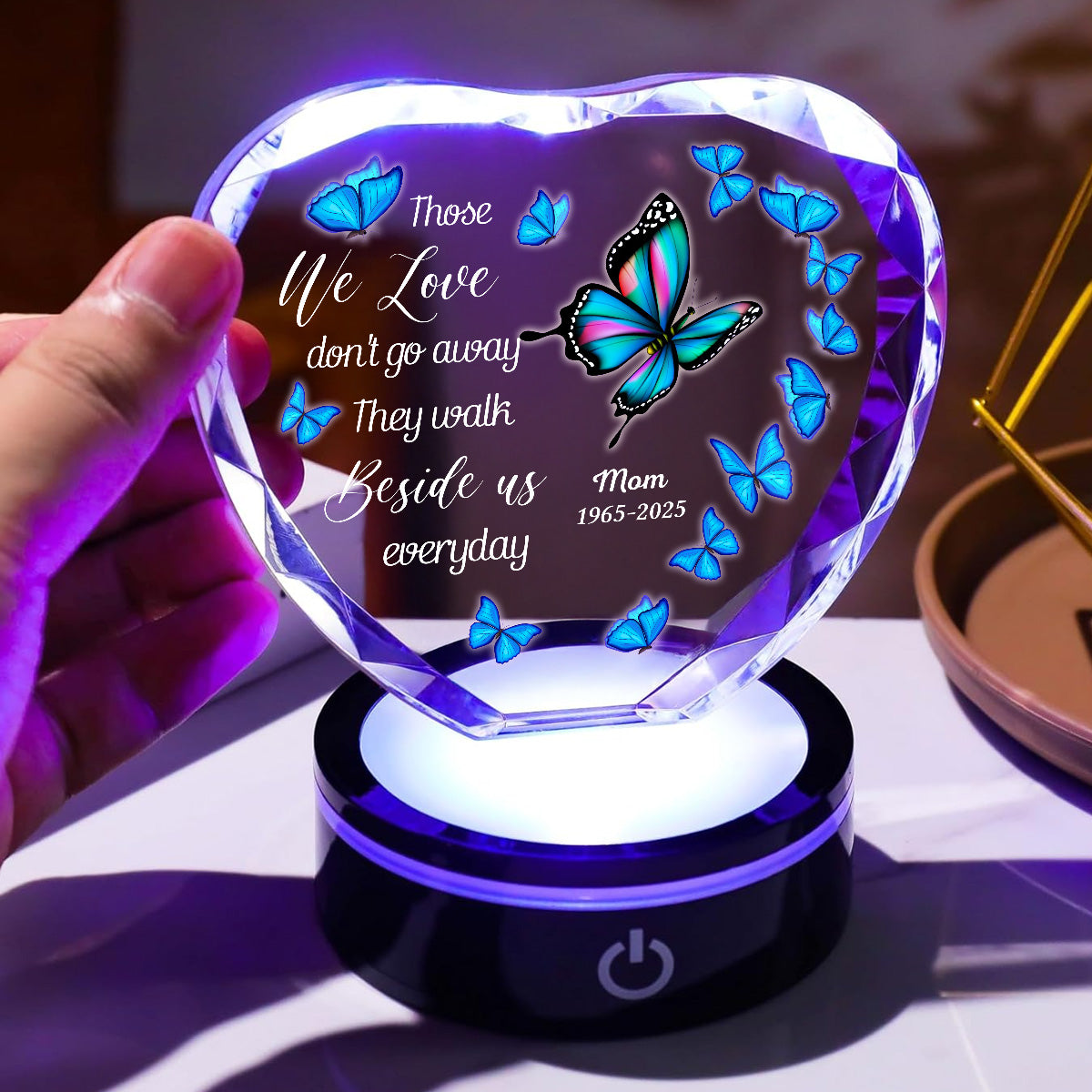Beside Us Everyday - Personalized Custom Crystal Led Light