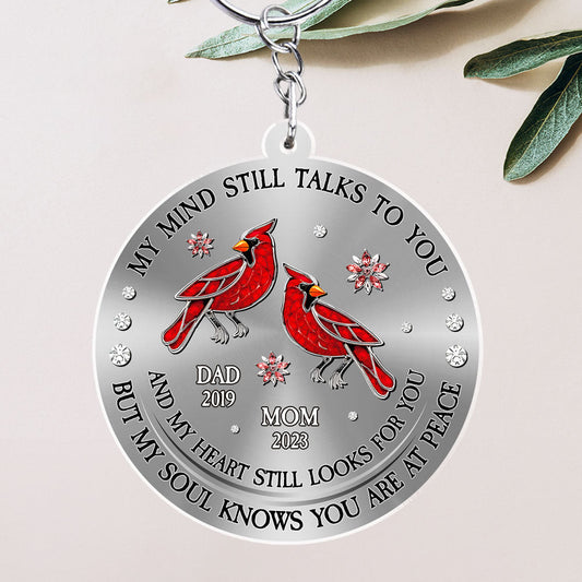 Cardinal Hummingbird My Mind My Heart My Soul - Personalized Custom Acrylic Keychain