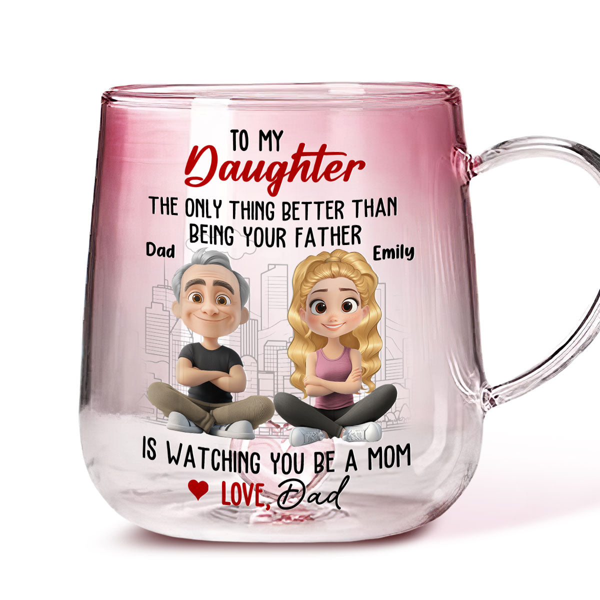 Watching You Grow Is Everything - Personalized Custom Pink Gradient Glass Mug