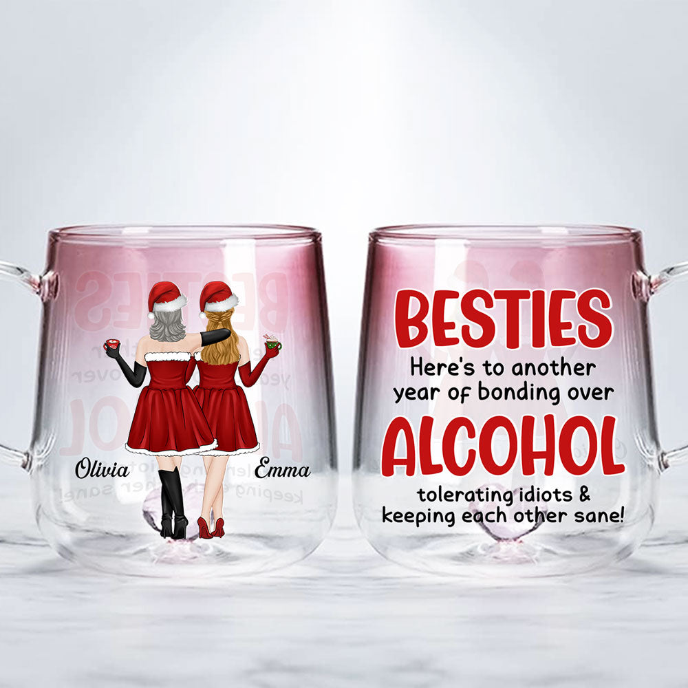 Alcohol Tolerating Christmas - Personalized Custom Pink Gradient Glass Mug