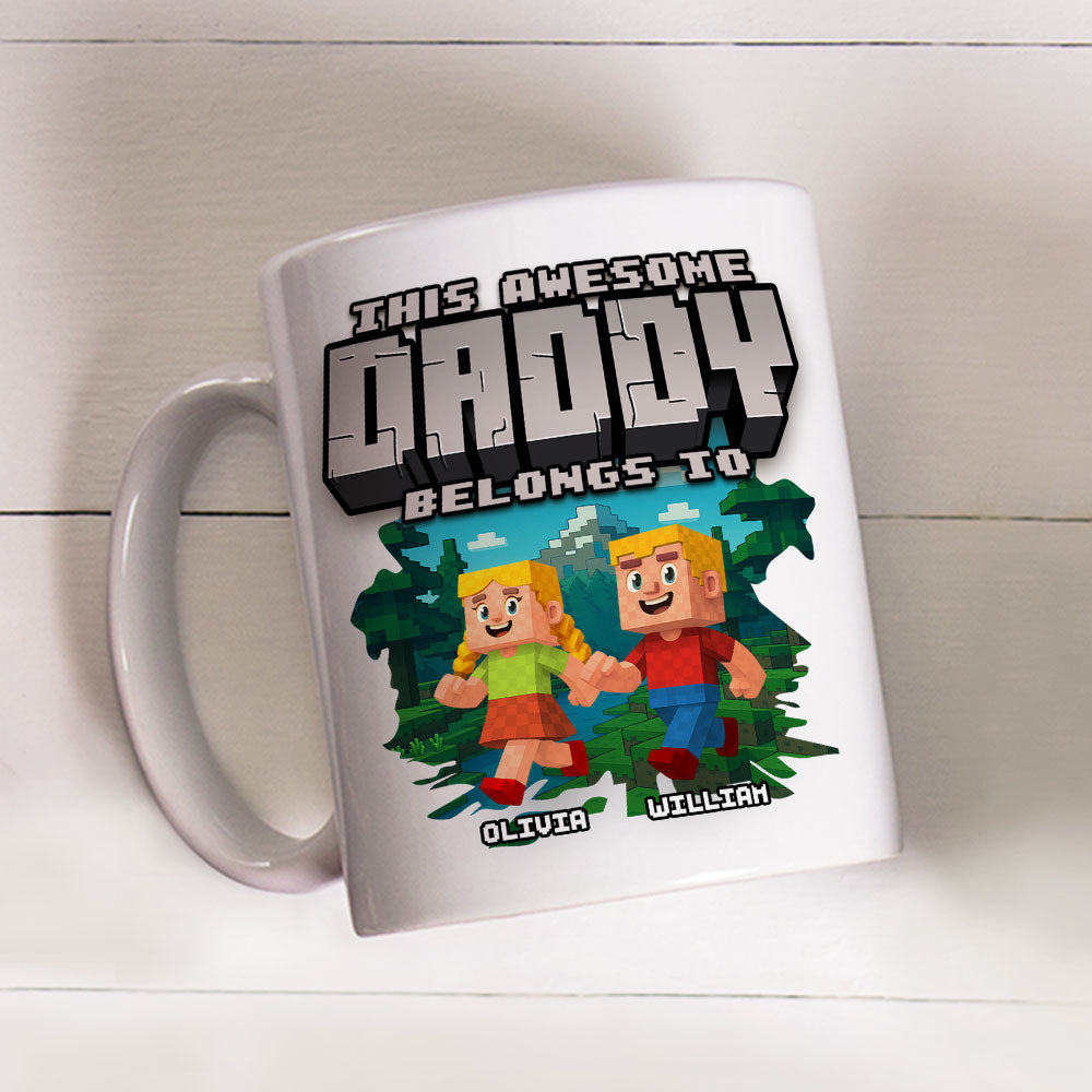 This Awesome Dad Belongs To Me - Personalized Custom Coffee Mug