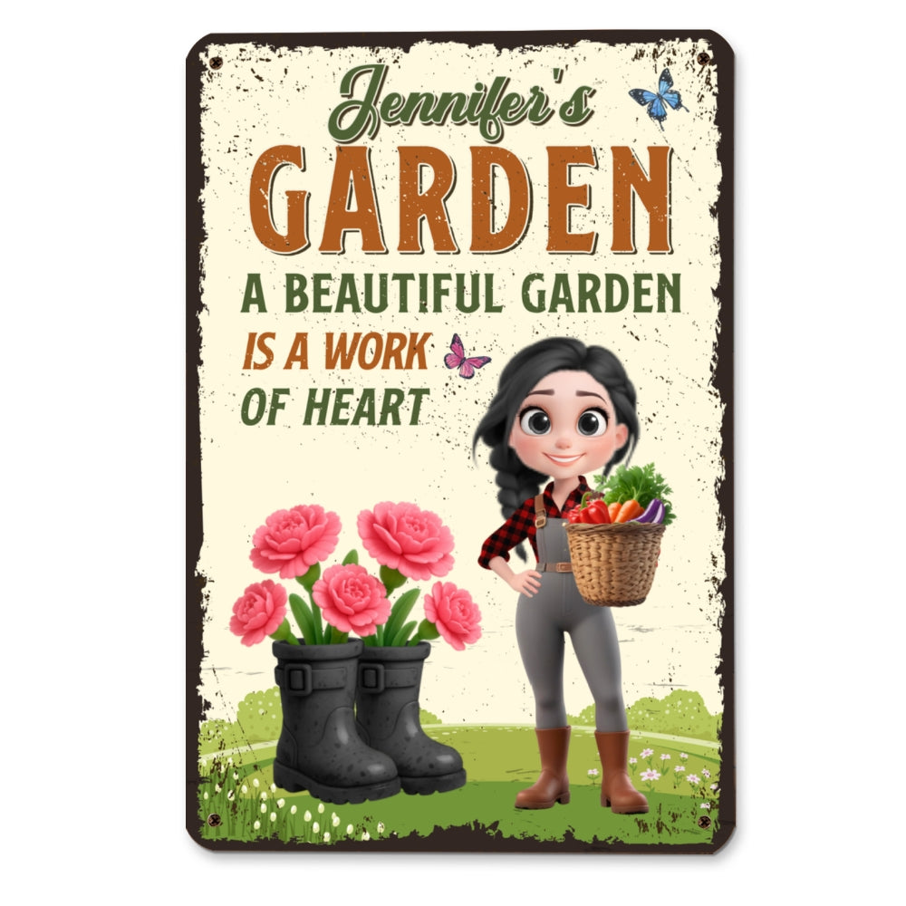 A Beautiful Garden - Personalized Custom Metal Sign