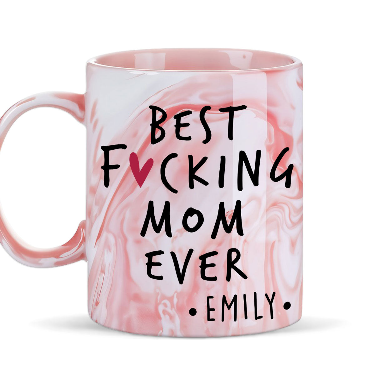 Best Mom Grandma Ever - Personalized Custom Pink Marble Mug