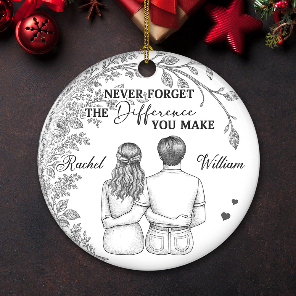 The Difference You Make - Personalized Custom Ceramic Ornament