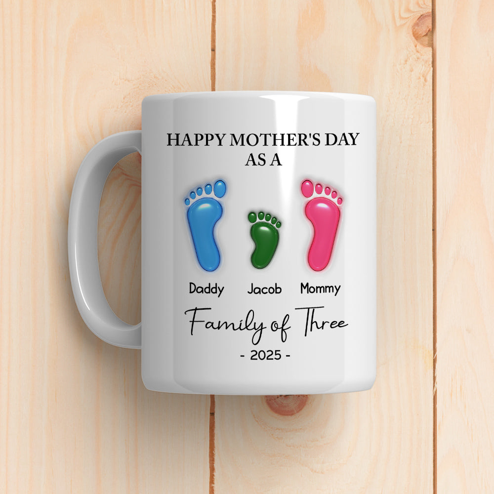 Happy Mother Day As A Family - Personalized Custom 3D Inflated Effect Mug