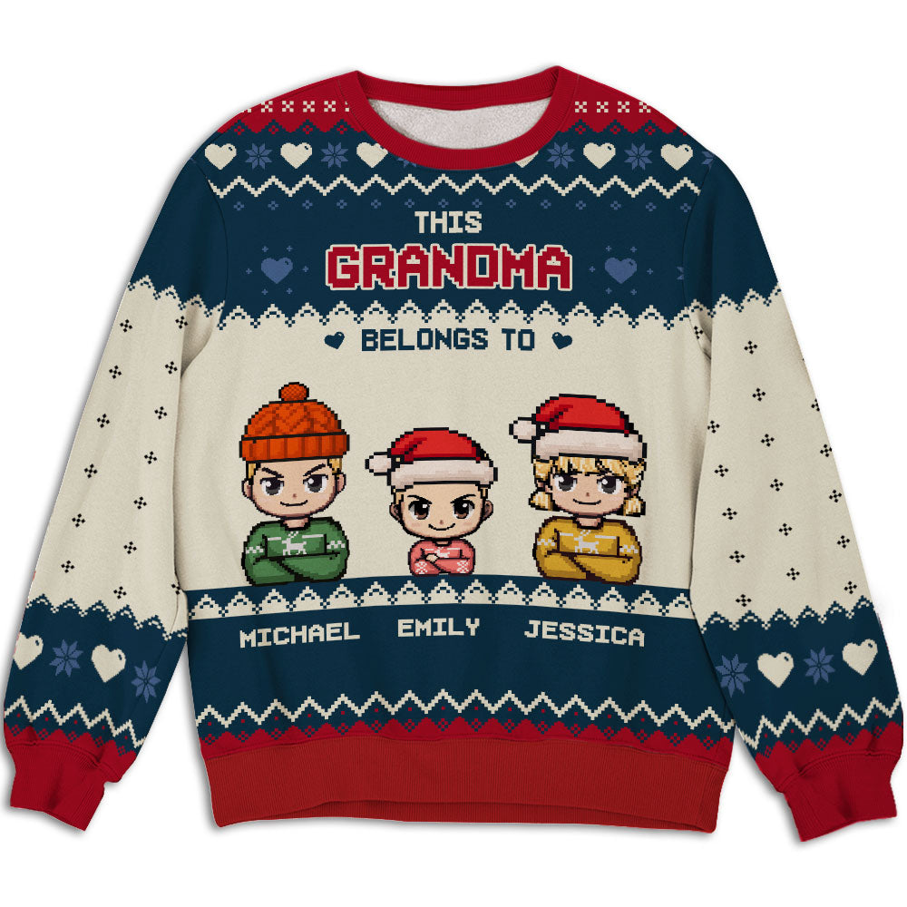 This Grandma Mom Belongs To Pixel - Personalized Custom All-Over-Print Sweatshirt