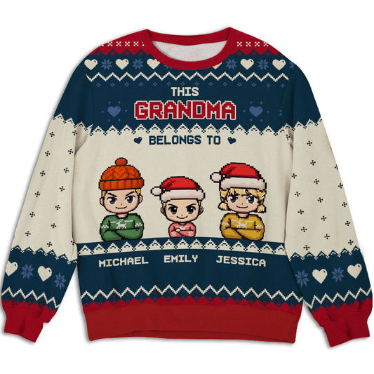 This Grandma Mom Belongs To Pixel - Personalized Custom All-Over-Print Sweatshirt