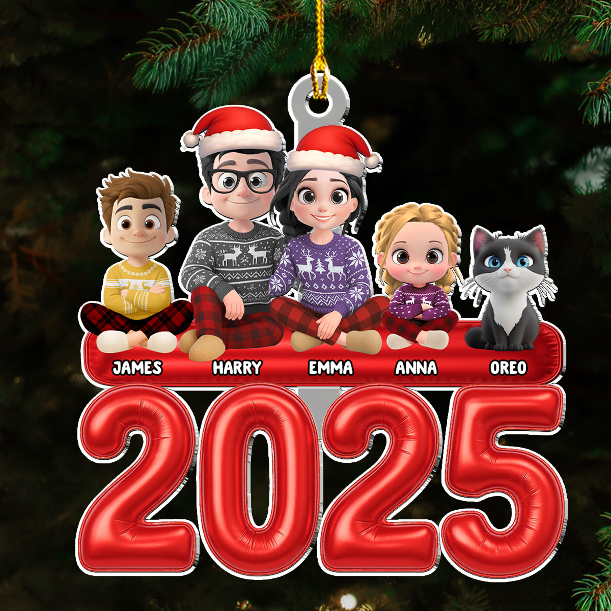 Us And Our Lovely Children - Personalized Custom Acrylic Ornament