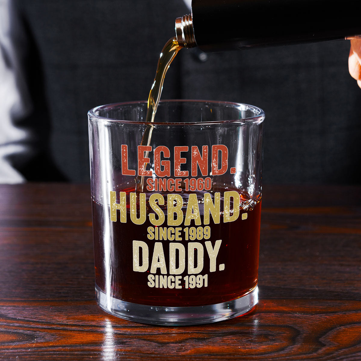 Legend Husband Dad Papa - Personalized Custom Whiskey Glass