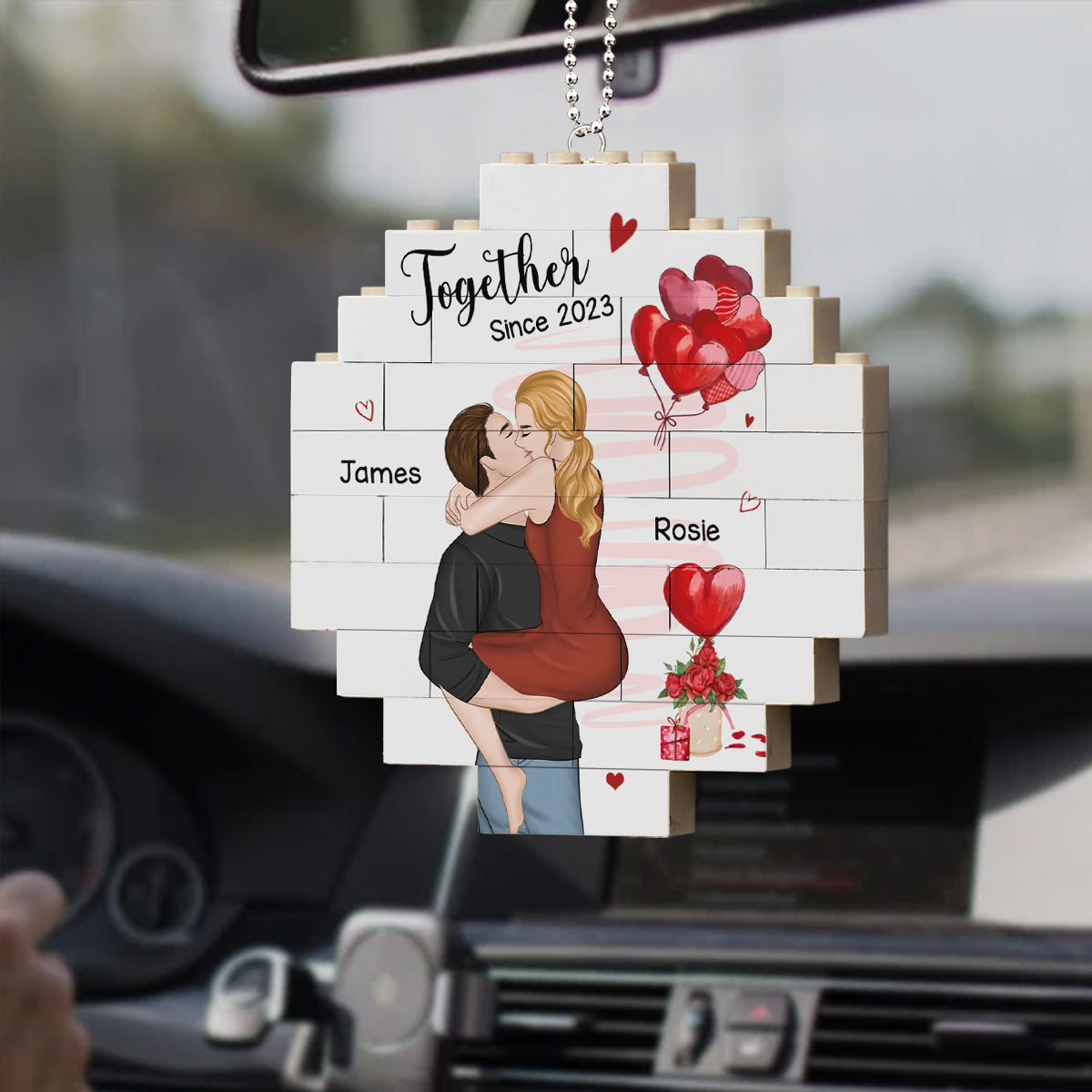 Love Is Love - Personalized Custom Puzzle Car Ornament