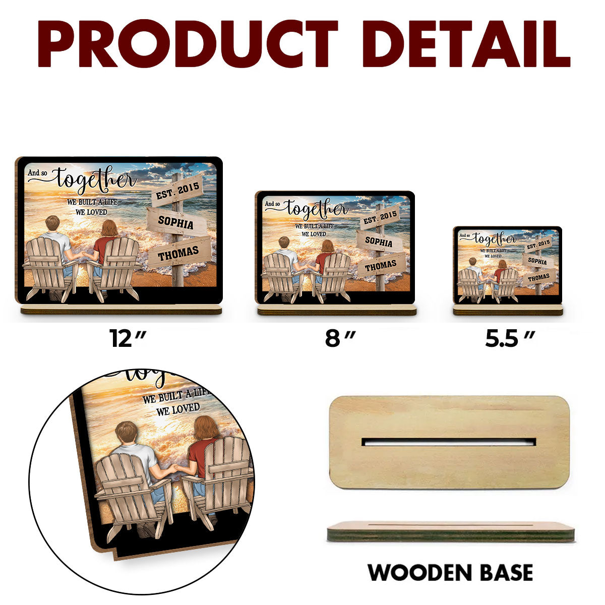 My penguins - Personalized Custom 2-Layer Wood Plaque With Flat Base