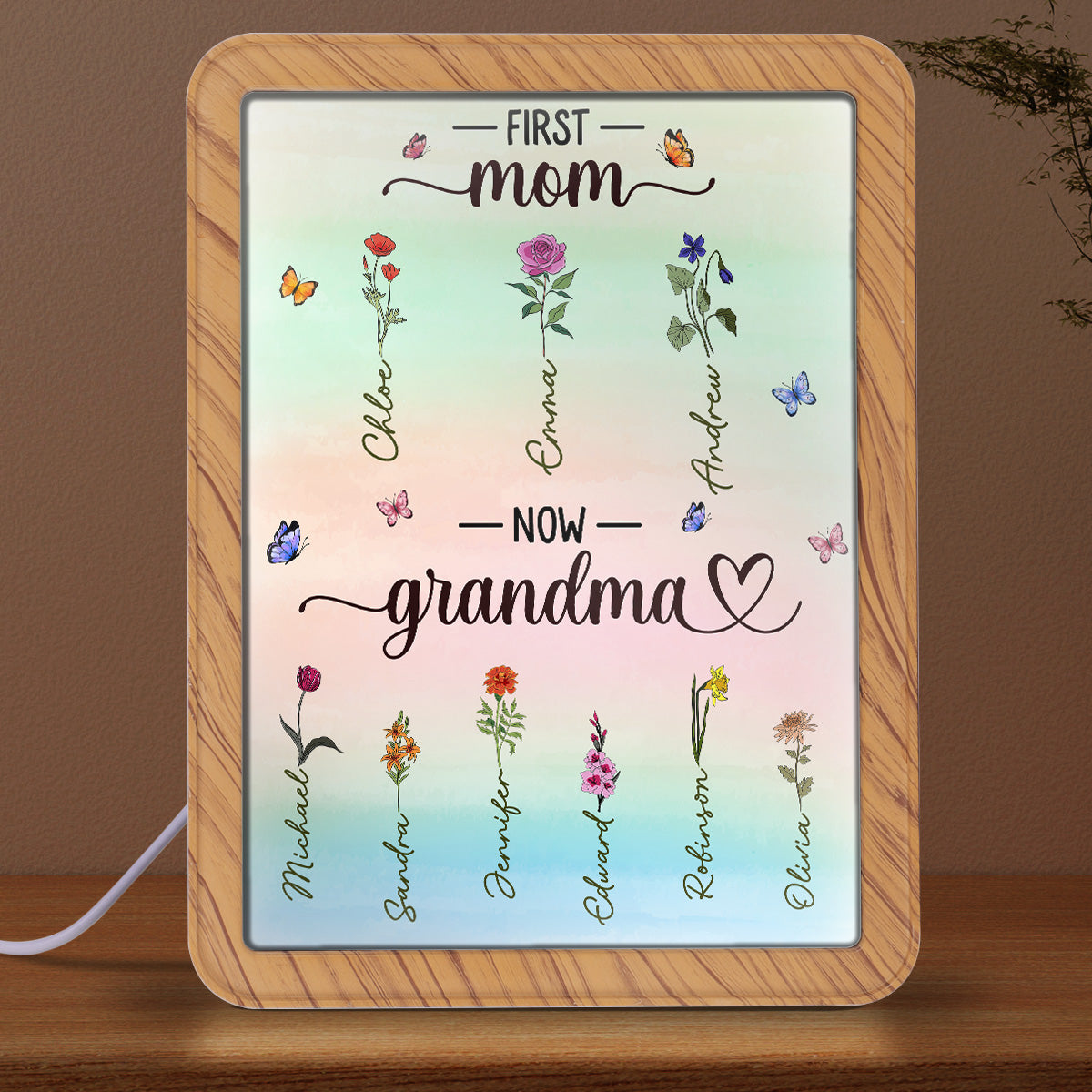 First Mom Now Grandma - Personalized Custom Magic Mirror