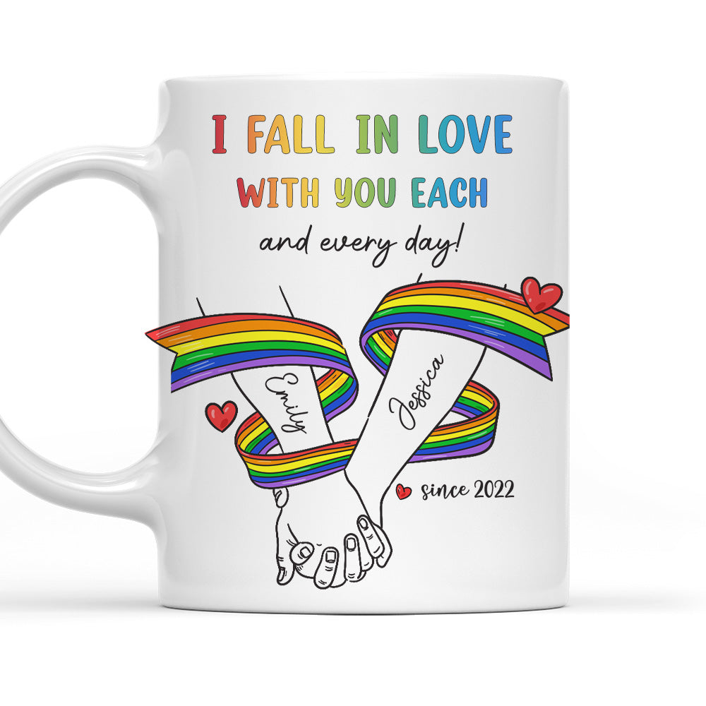 Love Grows Stronger Each Day - Personalized Custom Coffee Mug