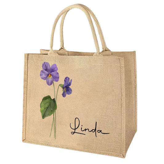 Friends Are Flowers That Never Fade - Personalized Custom Jute Tote Bag