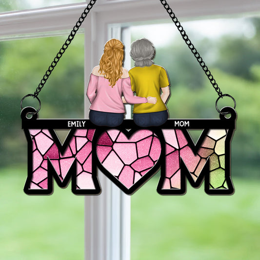Mommy And Daughter - Personalized Custom Suncatcher