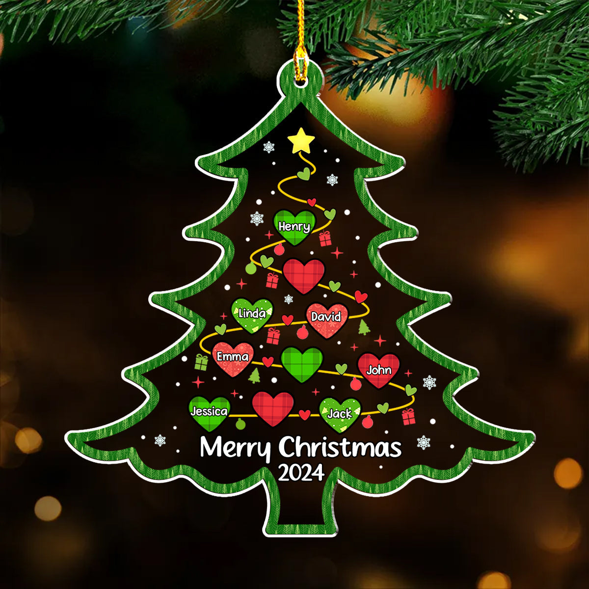 Merry Christmas 2024 - Personalized Custom Acrylic Ornament