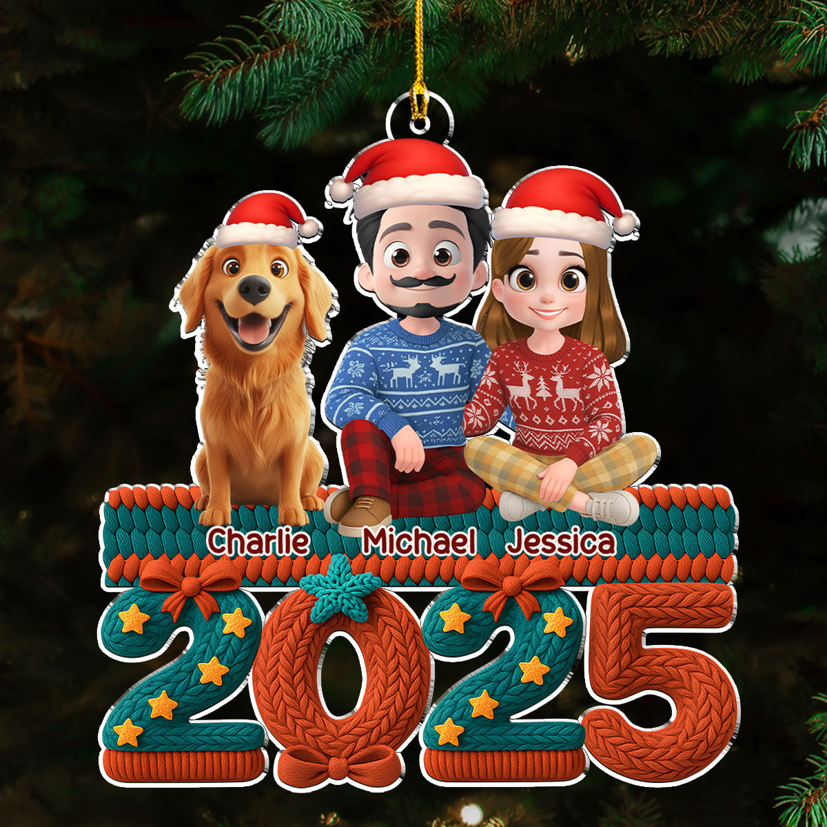 Jolly Year - Personalized Custom 3D Effect Acrylic Ornament
