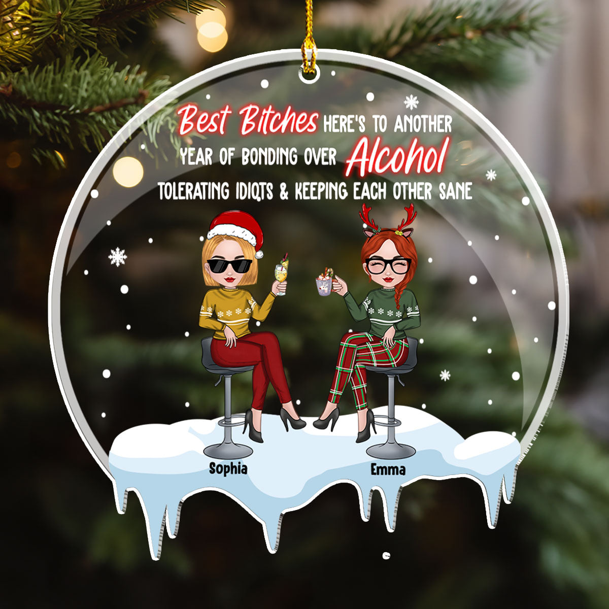 Here's To Another Year - Personalized Custom Acrylic Ornament