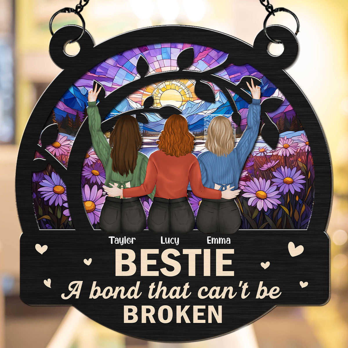 Bestie Love - Personalized Custom Suncatcher