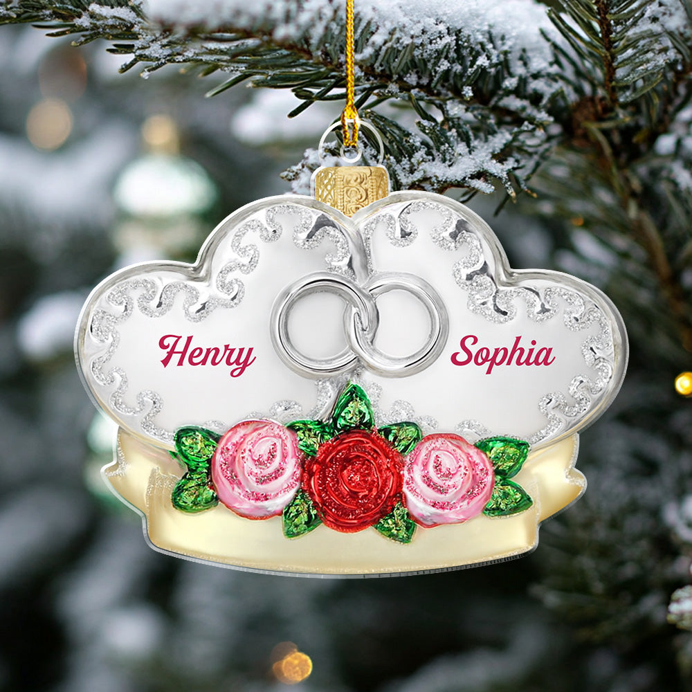 The Day We Got Married - Personalized Custom 3D Effect Acrylic Ornament