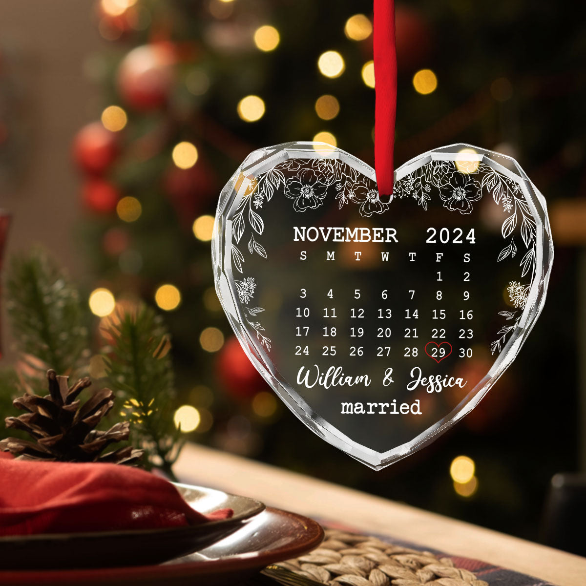 The Day We Met - Personalized Custom Glass Ornament