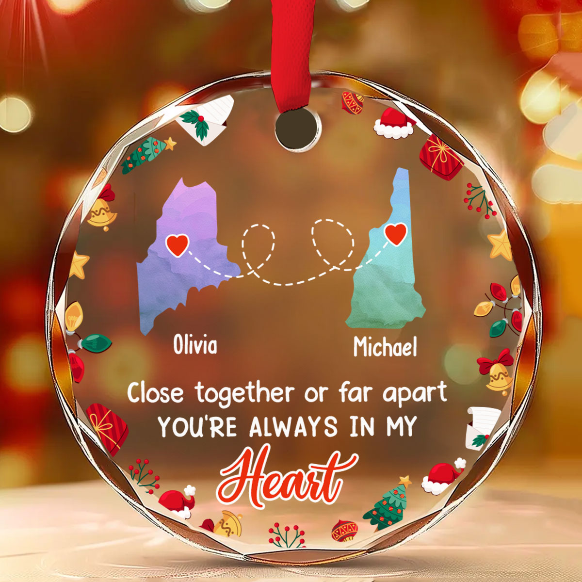 Family Is The Best - Personalized Custom Glass Ornament