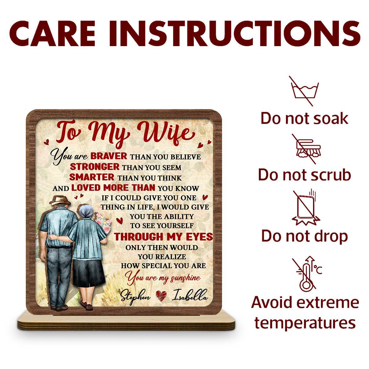 My Sunshine - Personalized Custom 2-Layer Wood Plaque With Flat Base