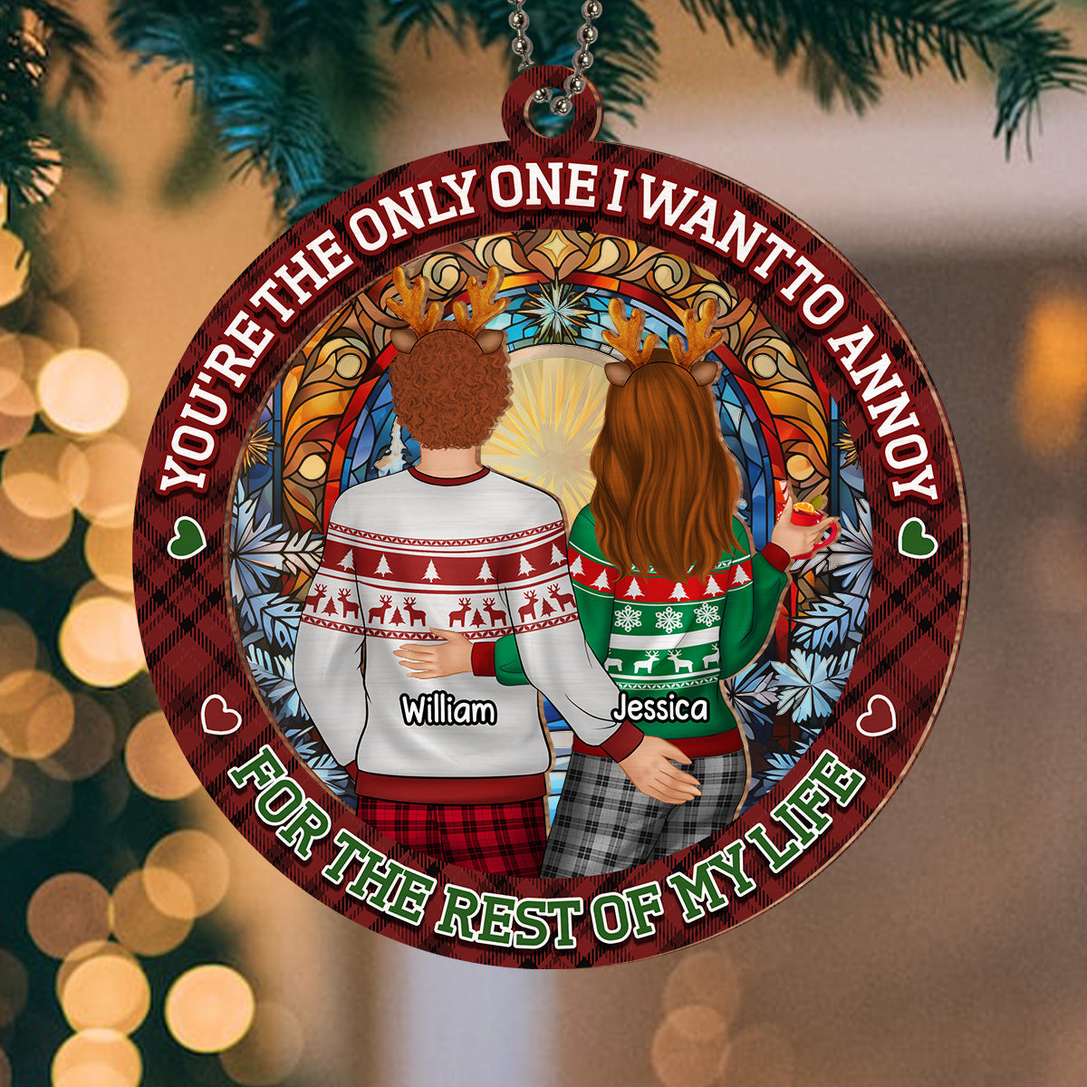 Congrats On Being My Husband - Personalized Custom Suncatcher Ornament