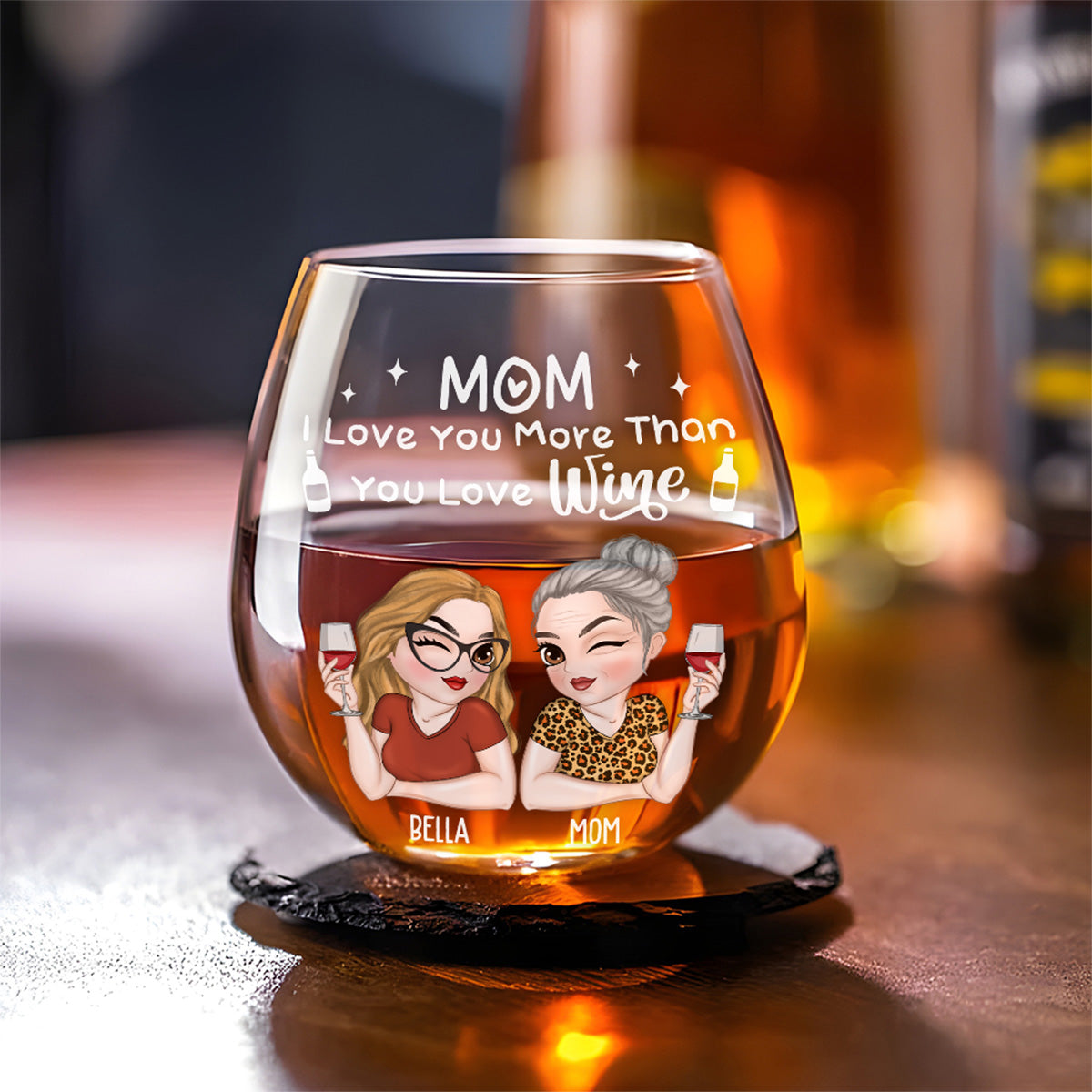 I Love You More Than Wine - Personalized Custom Wine Glass
