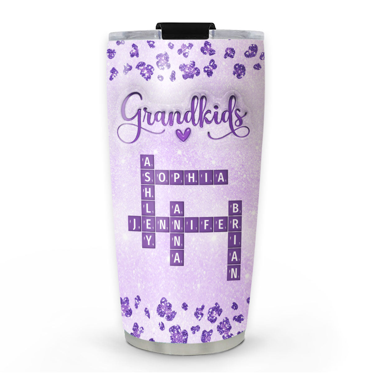 Grandkids Make Life More Grand Crossword - Personalized Custom 3D Inflated Effect Tumbler