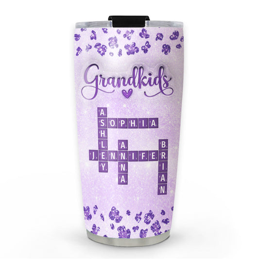 Grandkids Make Life More Grand Crossword - Personalized Custom 3D Inflated Effect Tumbler