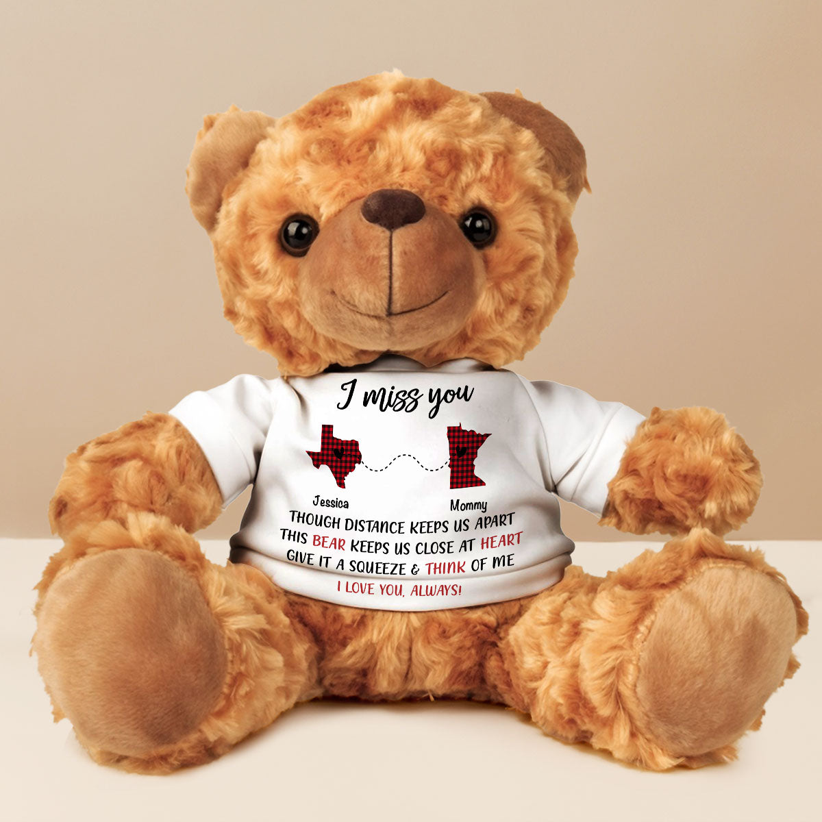 I Miss You - Personalized Custom Cuddle Bear