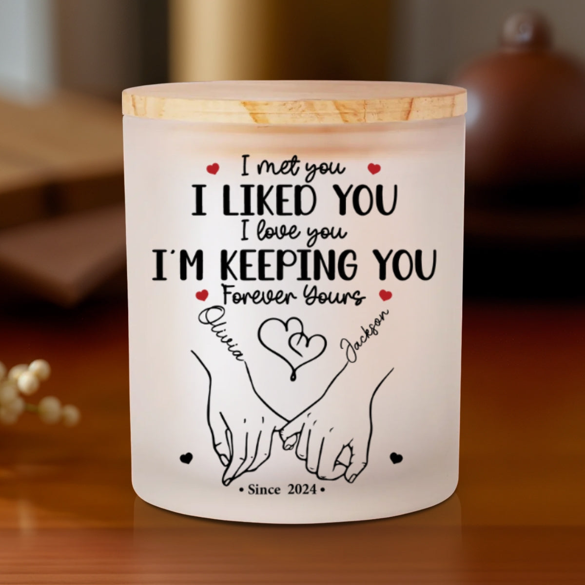 You Are My Happy Place - Personalized Custom Glass Jar With LED Candle