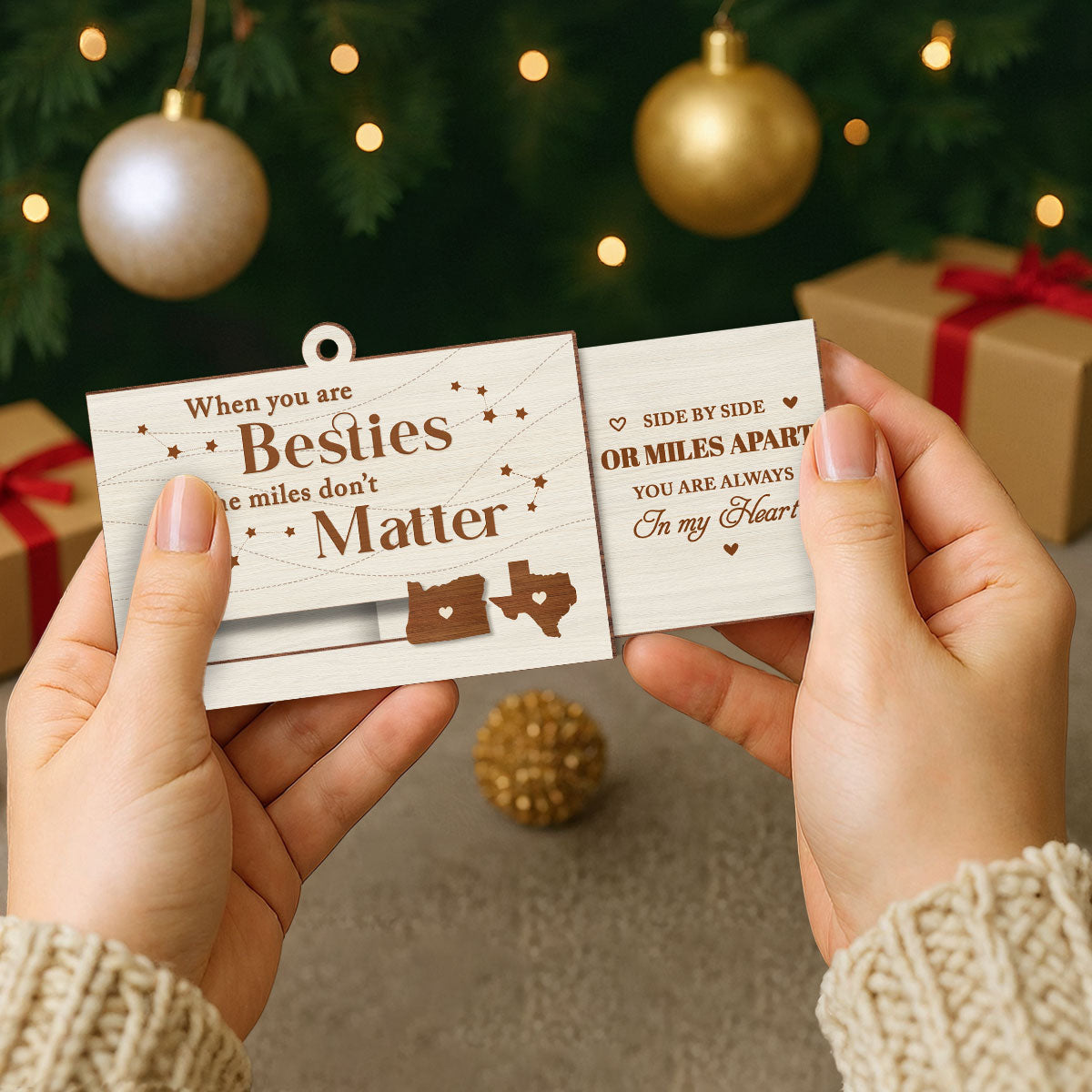 When You Are Family The Miles Do Not Matter - Personalized Custom Slide Ornament