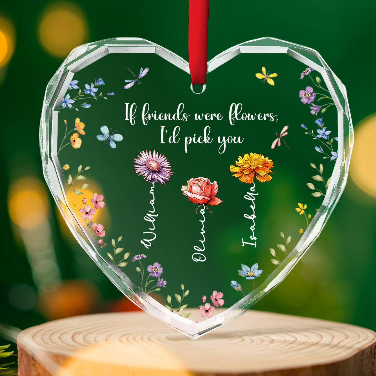 Friendship Is The Greatest Gift - Personalized Custom Glass Ornament