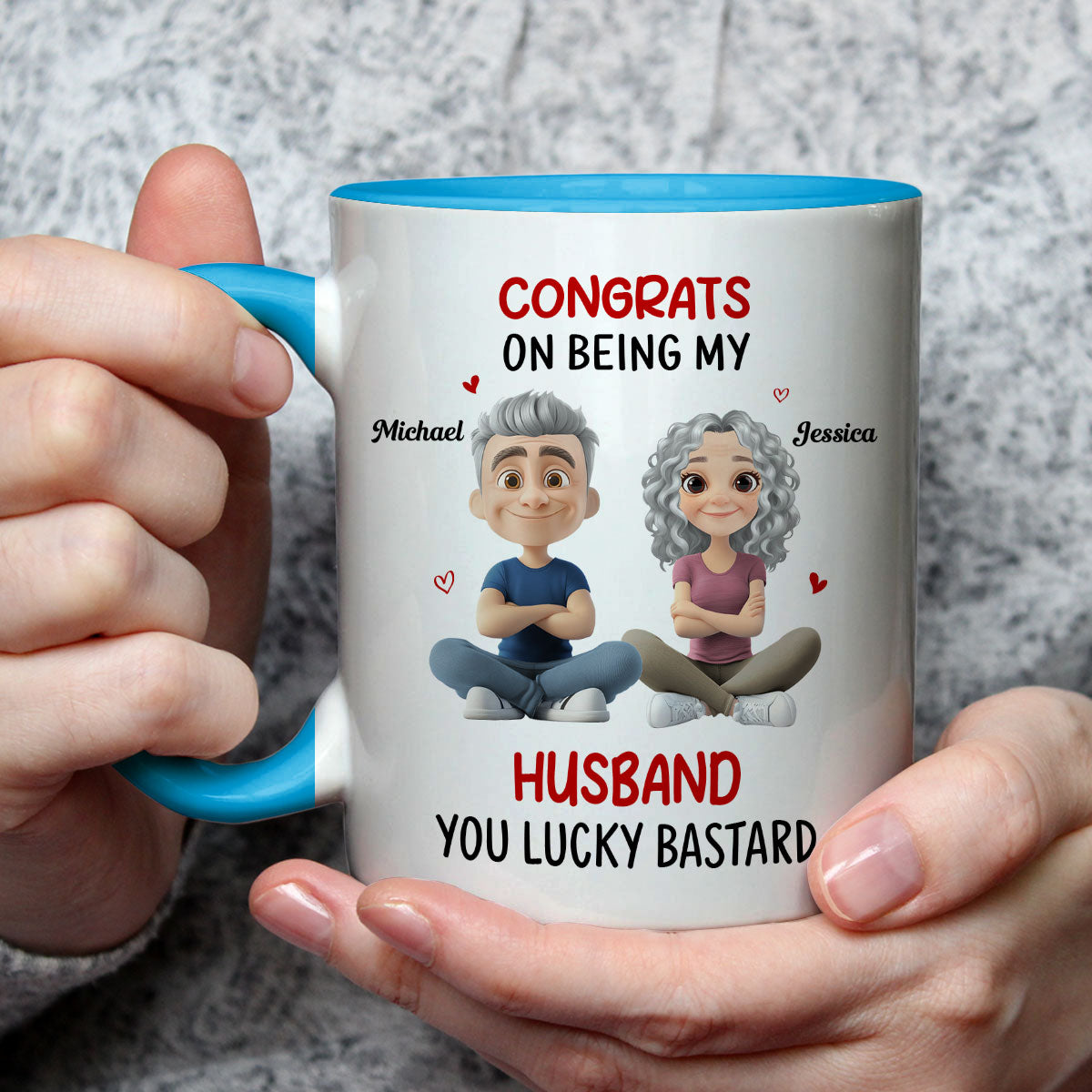 Congrats My Husband - Personalized Custom Accent Mug