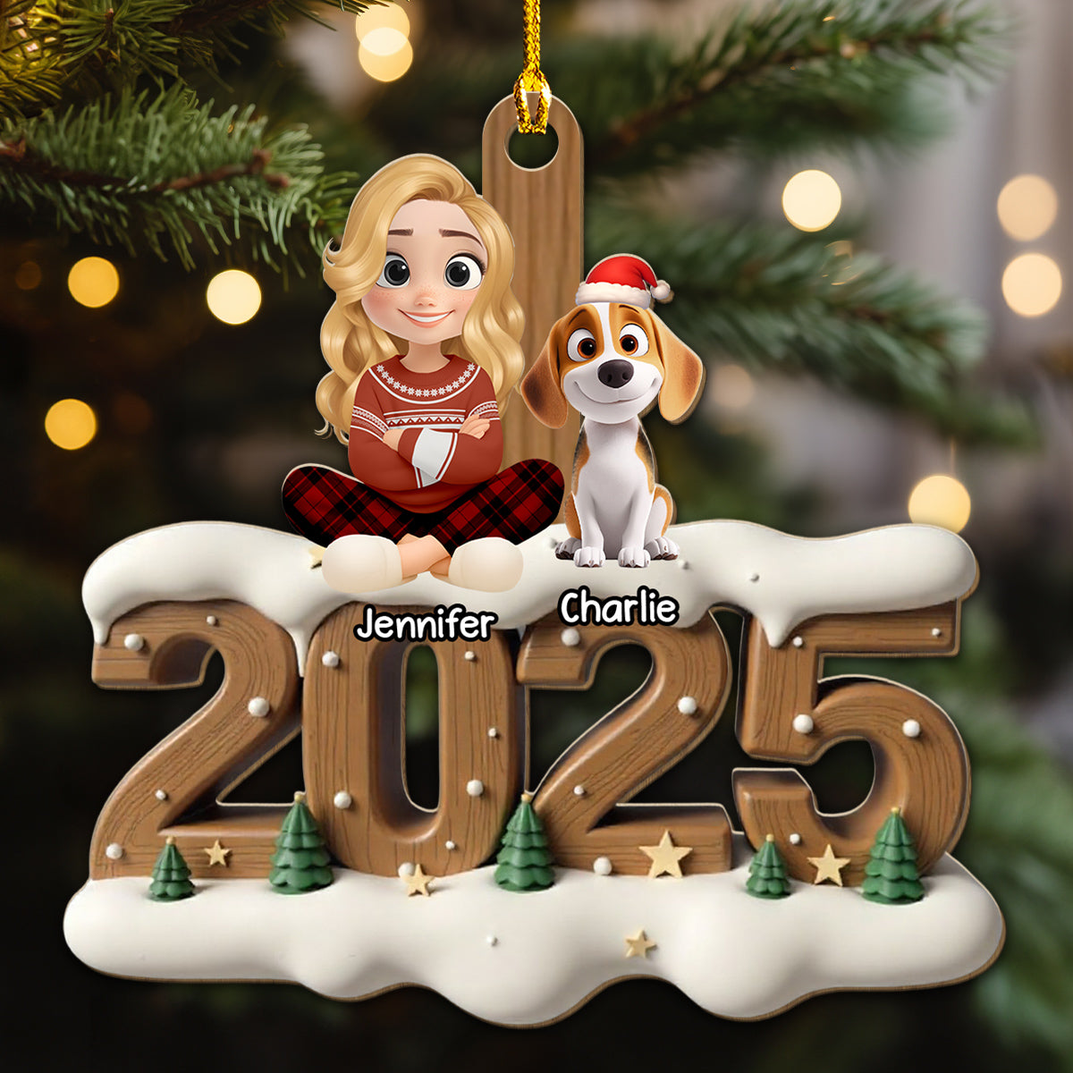 Us From This Year - Personalized Custom 3D Effect Wood Ornament