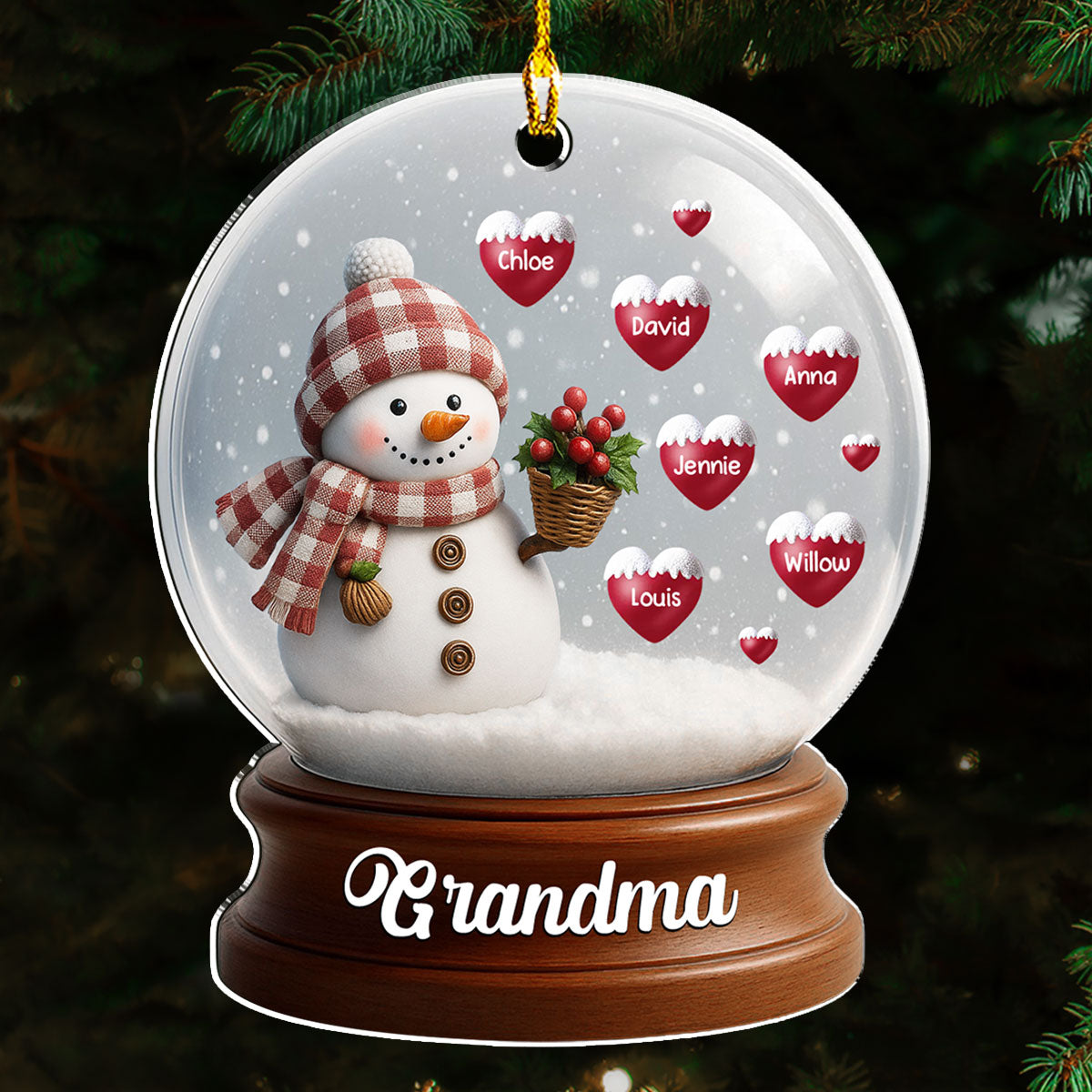 Snowman Of Love - Personalized Custom Acrylic Ornament