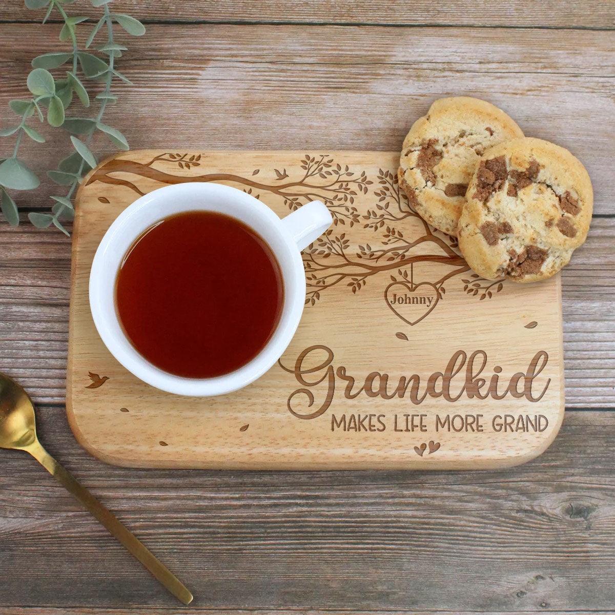 Grandchildren Make Life More Grand - Personalized Custom Wooden Treat Board
