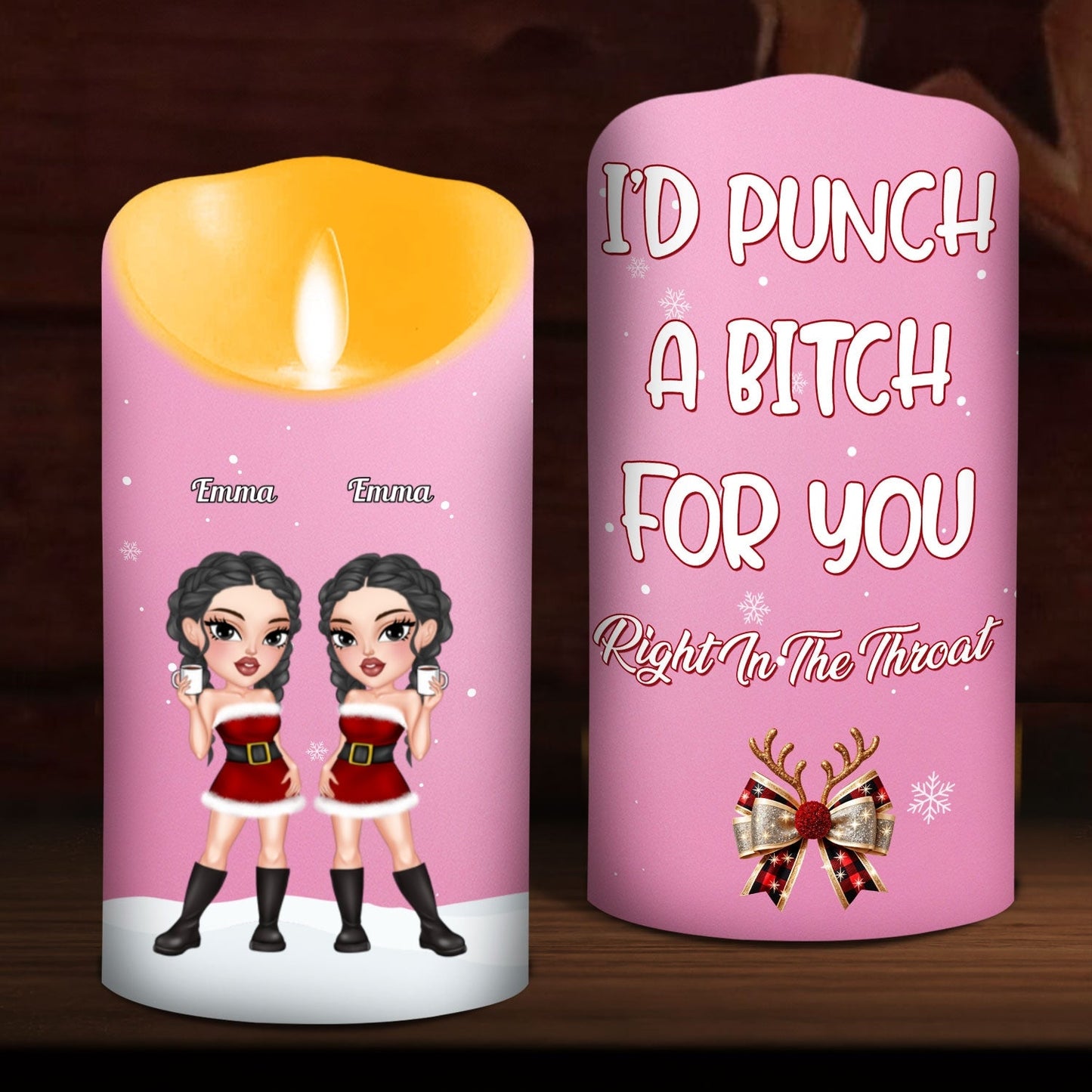 Punch A Bitch For You - Personalized Custom LED Candle