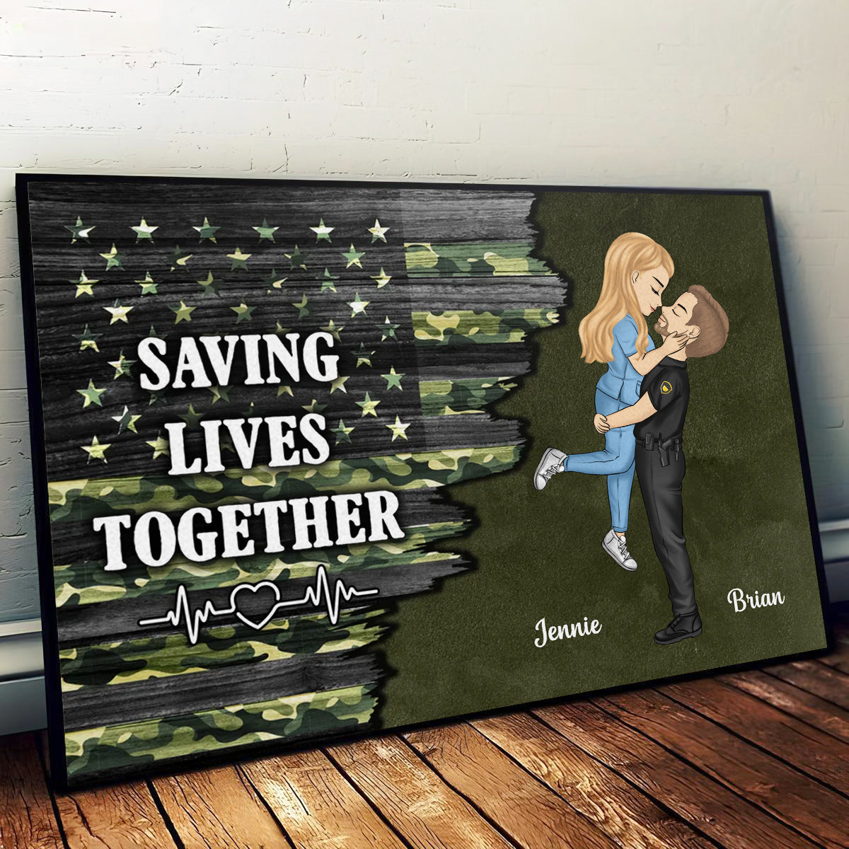 Hero Couple Kissing  - Personalized Custom Poster