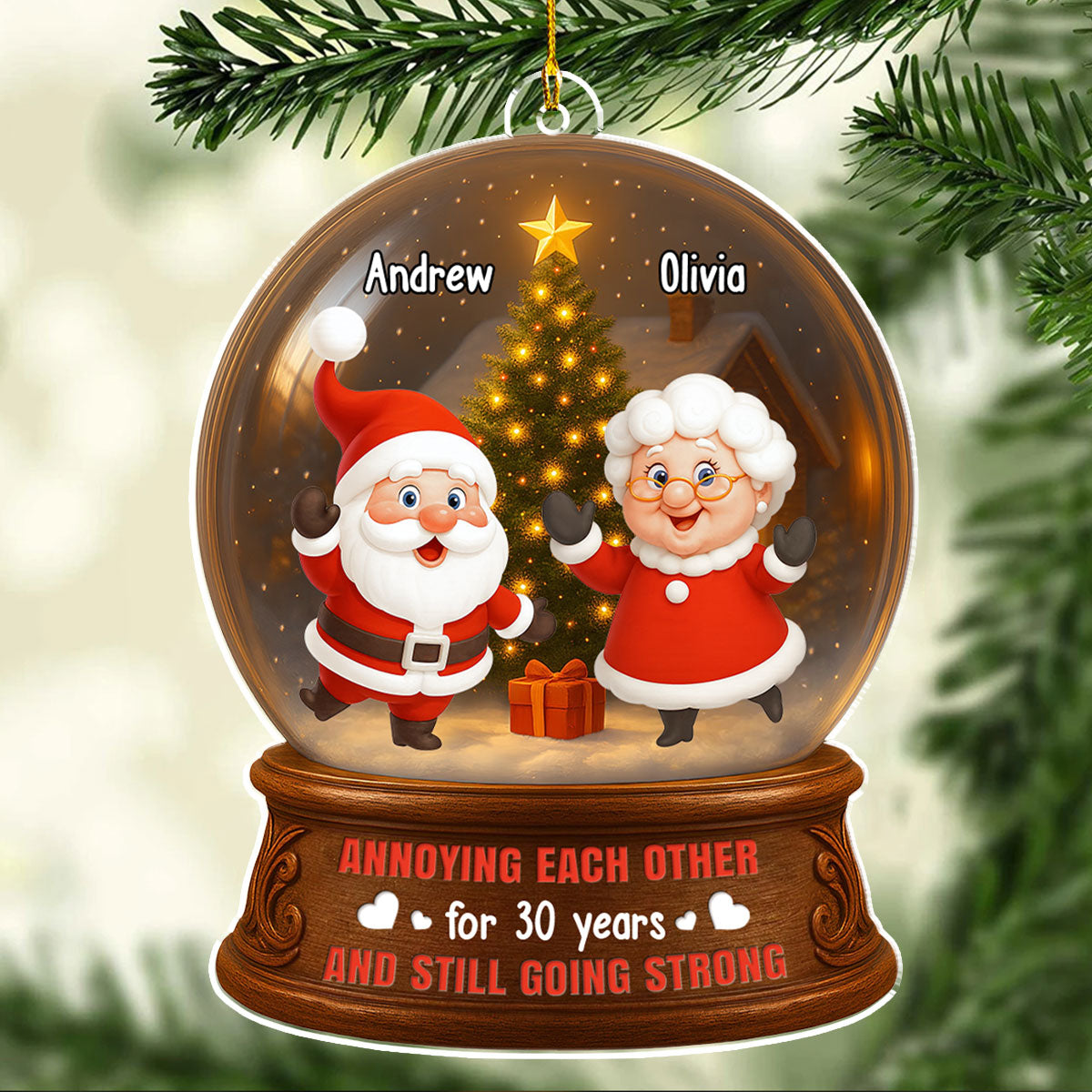 Christmas Is Coming To Town - Personalized Custom 3D Effect Acrylic Ornament