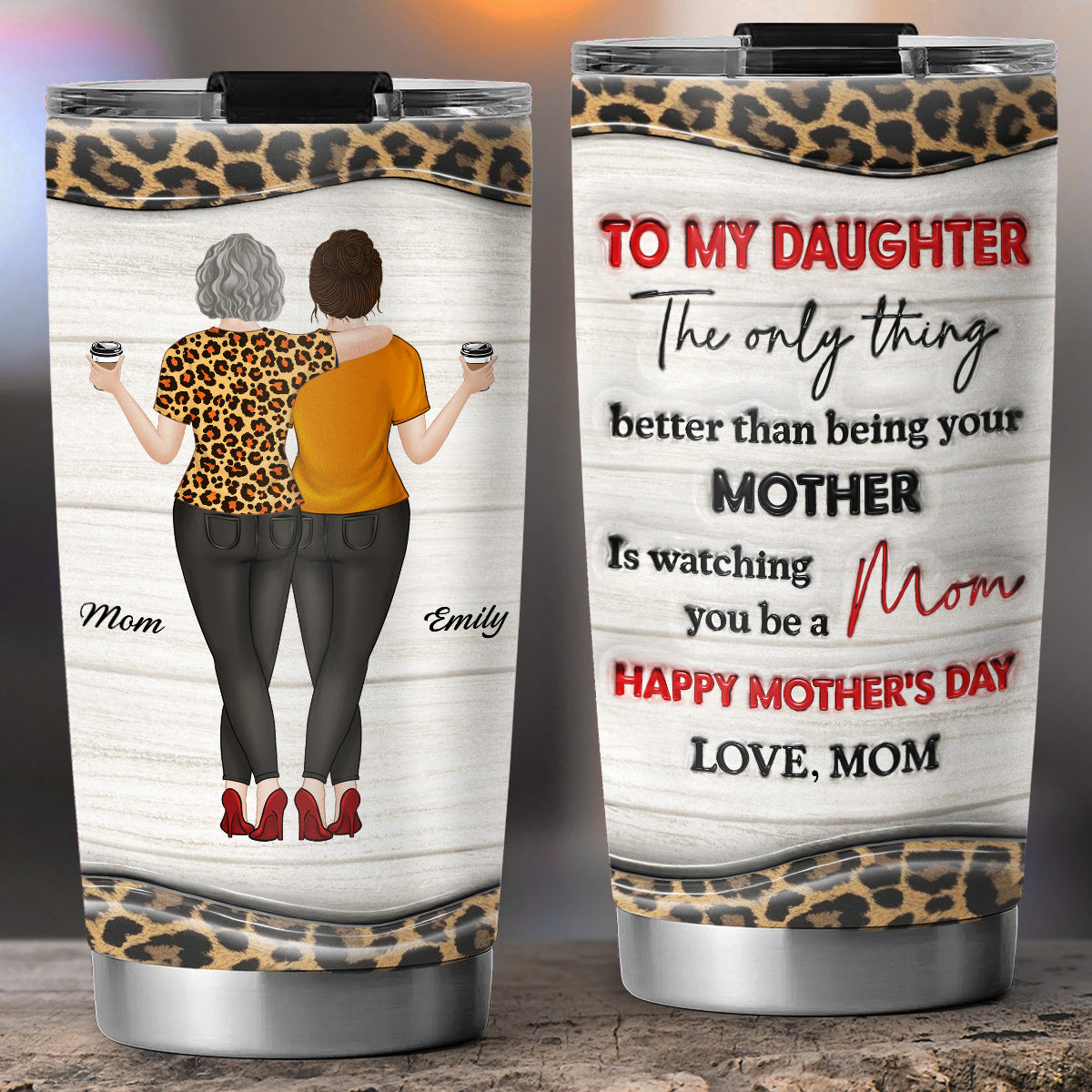 Watching You Be A Mom - Personalized Custom 3D Inflated Effect Tumbler